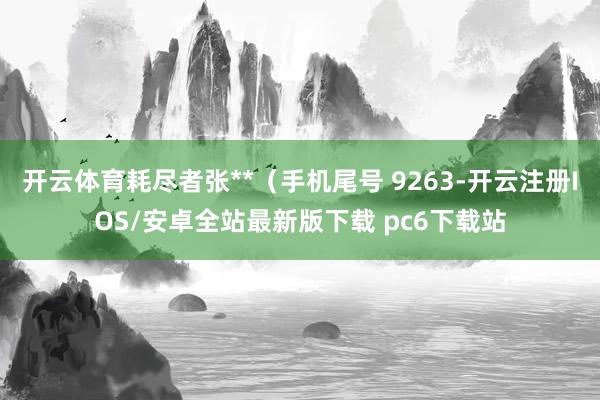开云体育耗尽者张**（手机尾号 9263-开云注册IOS/安卓全站最新版下载 pc6下载站