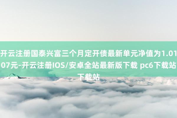 开云注册国泰兴富三个月定开债最新单元净值为1.0107元-开云注册IOS/安卓全站最新版下载 pc6下载站