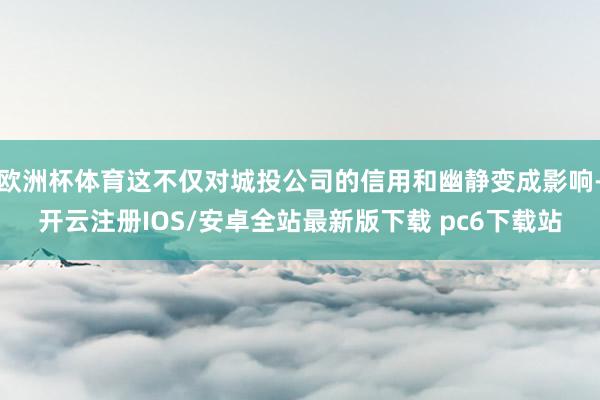 欧洲杯体育这不仅对城投公司的信用和幽静变成影响-开云注册IOS/安卓全站最新版下载 pc6下载站
