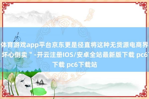 体育游戏app平台京东更是径直将这种无货源电商界说为＂坏心倒卖＂-开云注册IOS/安卓全站最新版下载 pc6下载站