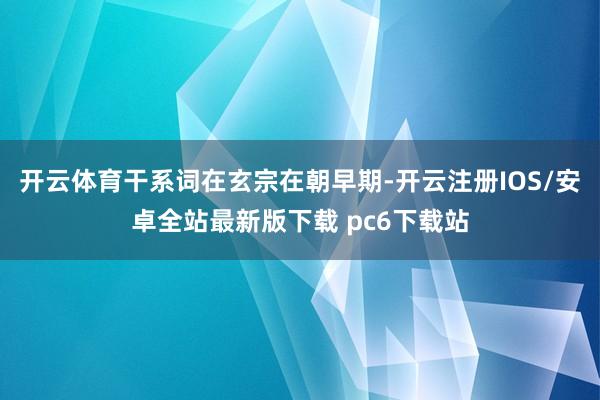 开云体育干系词在玄宗在朝早期-开云注册IOS/安卓全站最新版下载 pc6下载站