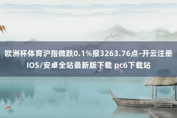 欧洲杯体育沪指微跌0.1%报3263.76点-开云注册IOS/安卓全站最新版下载 pc6下载站