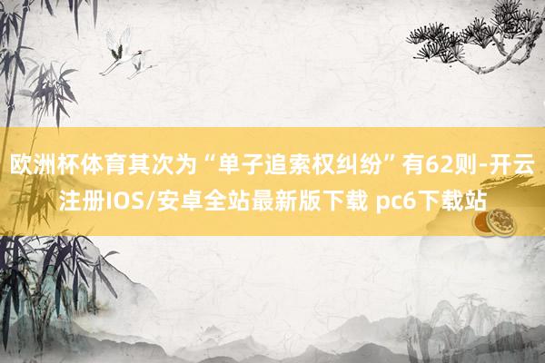 欧洲杯体育其次为“单子追索权纠纷”有62则-开云注册IOS/安卓全站最新版下载 pc6下载站