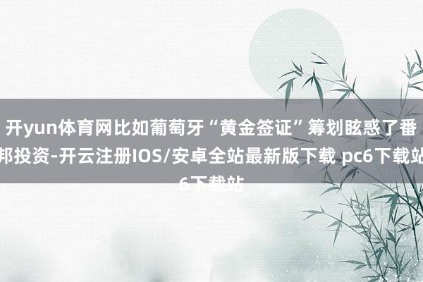 开yun体育网比如葡萄牙“黄金签证”筹划眩惑了番邦投资-开云注册IOS/安卓全站最新版下载 pc6下载站