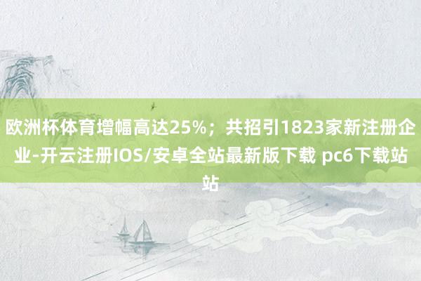 欧洲杯体育增幅高达25%；共招引1823家新注册企业-开云注册IOS/安卓全站最新版下载 pc6下载站