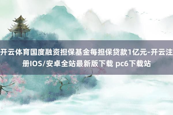 开云体育国度融资担保基金每担保贷款1亿元-开云注册IOS/安卓全站最新版下载 pc6下载站