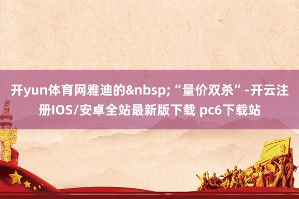 开yun体育网雅迪的&nbsp;“量价双杀”-开云注册IOS/安卓全站最新版下载 pc6下载站